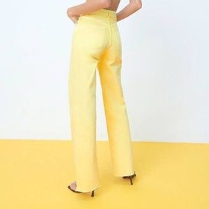 NWOT Zara Yellow Full Length Jeans